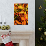 Multi Colored Croton Leaves | Premium Matte Vertical Poster