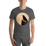 Unisex T-shirt with Black Bird at Sunset design