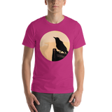 Unisex T-shirt with Black Bird at Sunset design