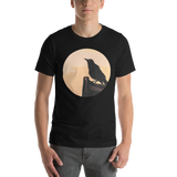 Unisex T-shirt with Black Bird at Sunset design