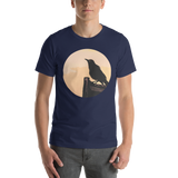 Unisex T-shirt with Black Bird at Sunset design