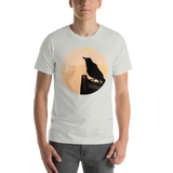 Unisex T-shirt with Black Bird at Sunset design