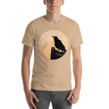 Unisex T-shirt with Black Bird at Sunset design