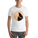 Unisex T-shirt with Black Bird at Sunset design