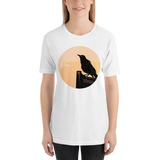 Unisex T-shirt with Black Bird at Sunset design