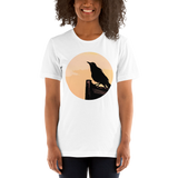 Unisex T-shirt with Black Bird at Sunset design